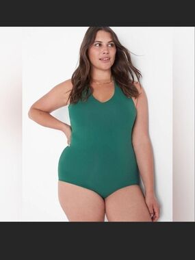 Lane Bryant Green Halter Bodysut